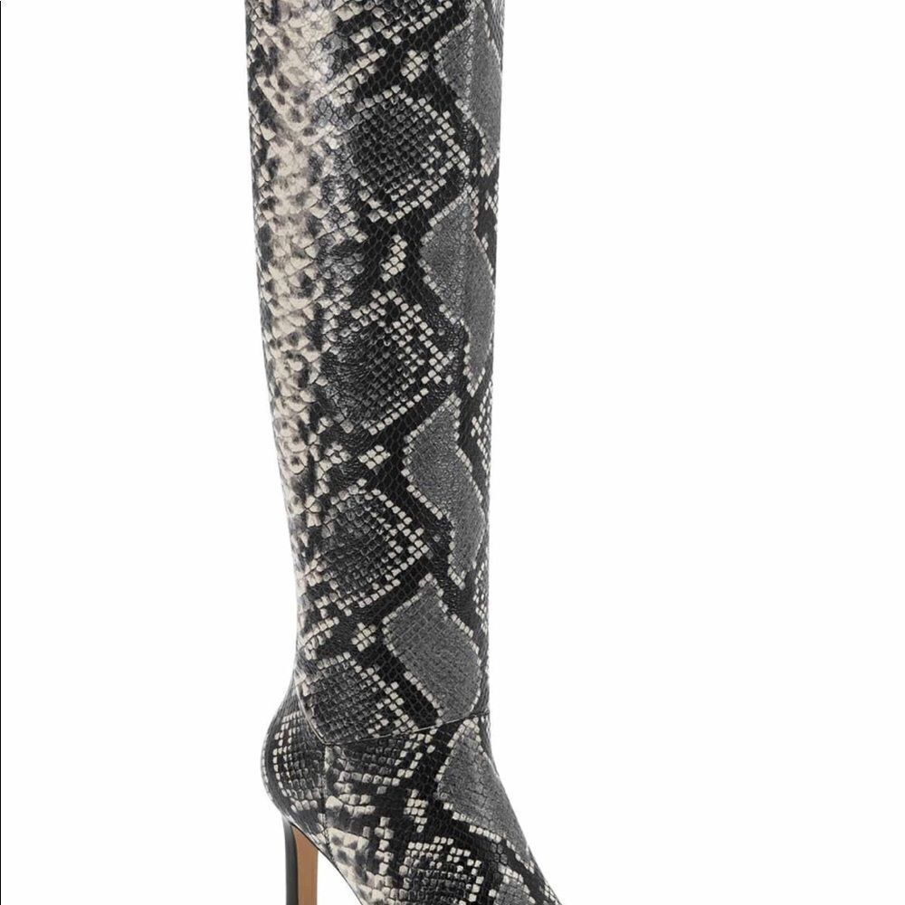 MARC Fisher knee high boots snake embossed stiletto heels size 7M gorpcore - Picture 6 of 8